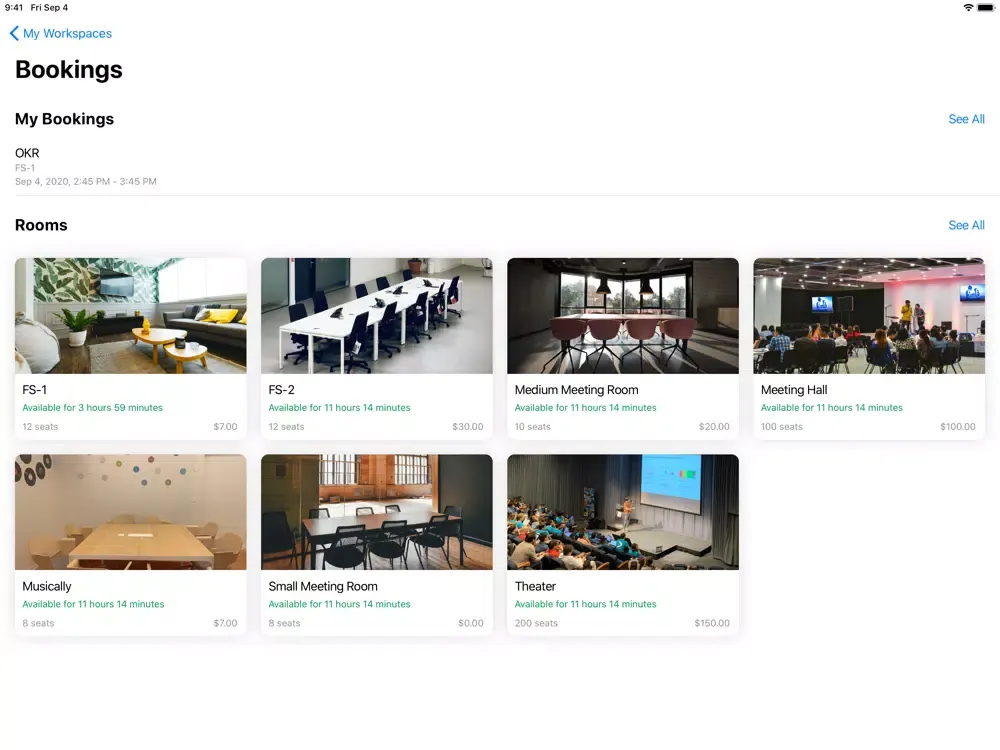 Ảnh chụp màn hình của Workit Space iPad 