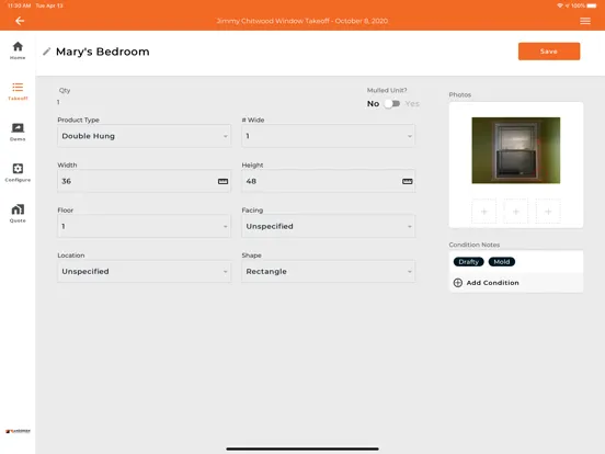 Andersen In-home Selling Tool iPad  スクリーンショット