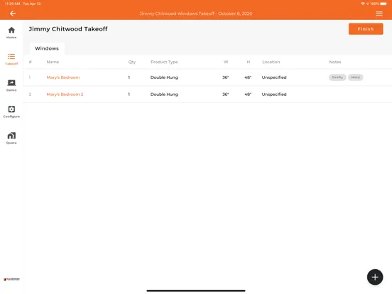 Andersen In-home Selling Tool iPad  スクリーンショット
