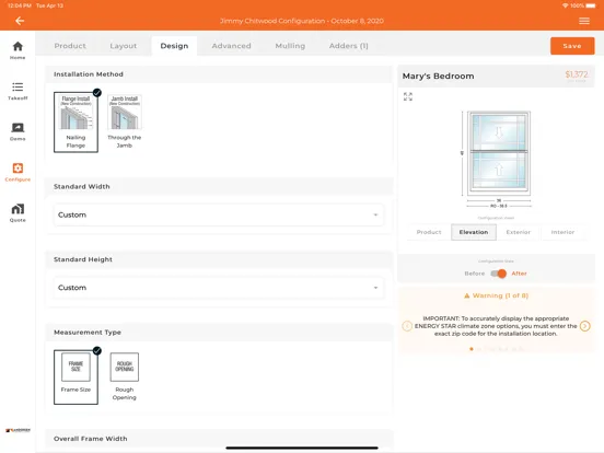Andersen In-home Selling Tool iPad  スクリーンショット