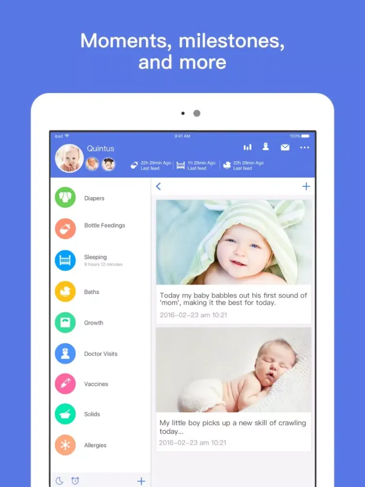 Total Baby - Breastfeeding, Diaper, Sleep, Growth Tracker & Baby Journal iPad  स्क्रीनशॉट