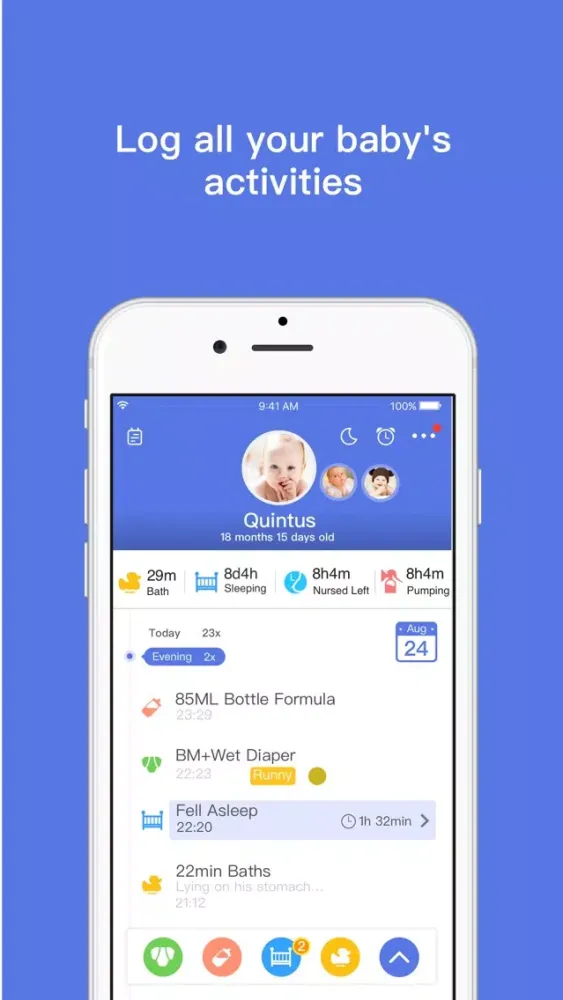 Total Baby - Breastfeeding, Diaper, Sleep, Growth Tracker & Baby Journal स्क्रीनशॉट