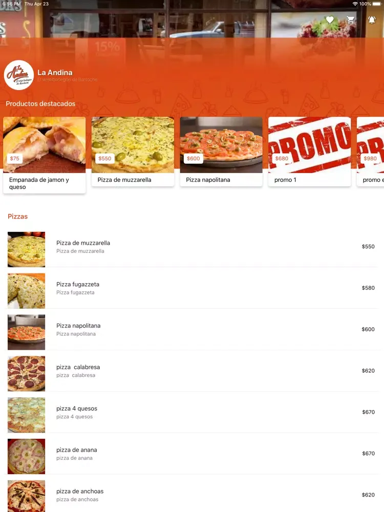La Andina iPad 应用截图