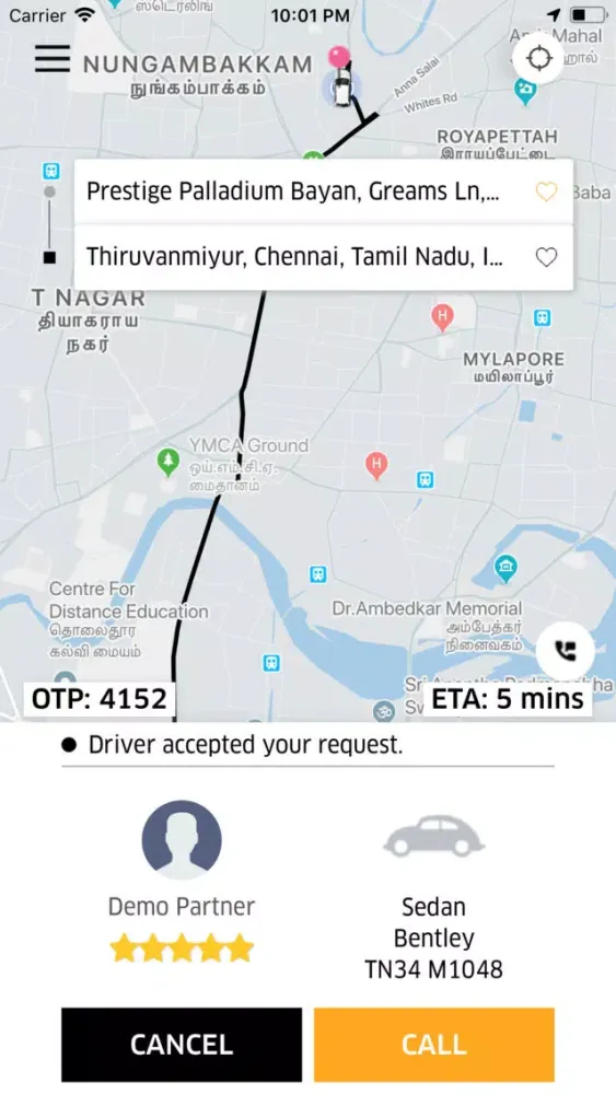 Ảnh chụp màn hình của HeyTaxi User