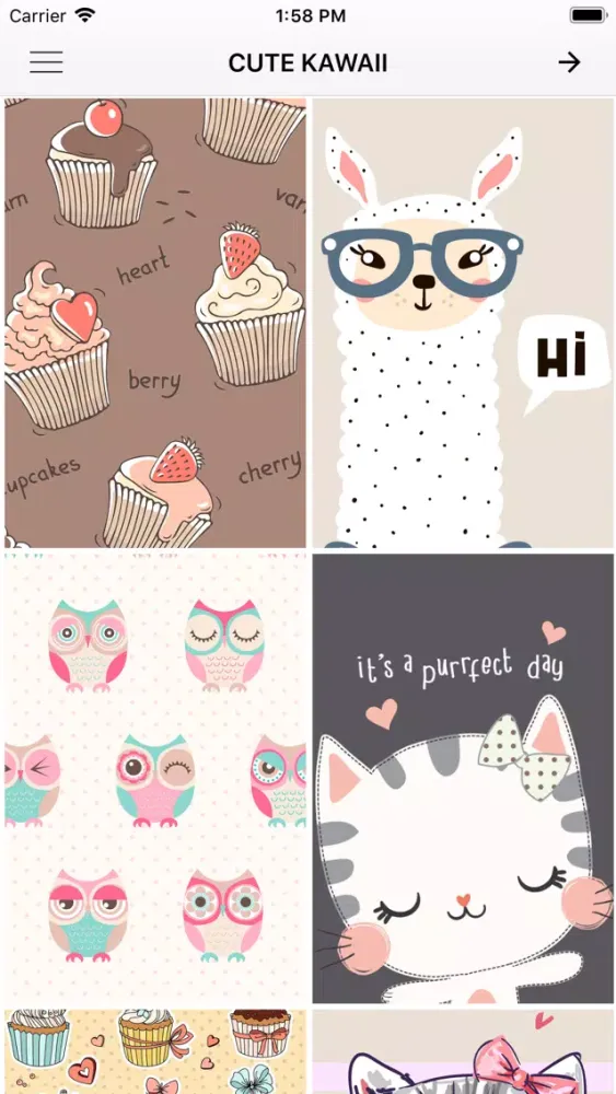 Capturas de tela do Cute Kawaii Wallpapers