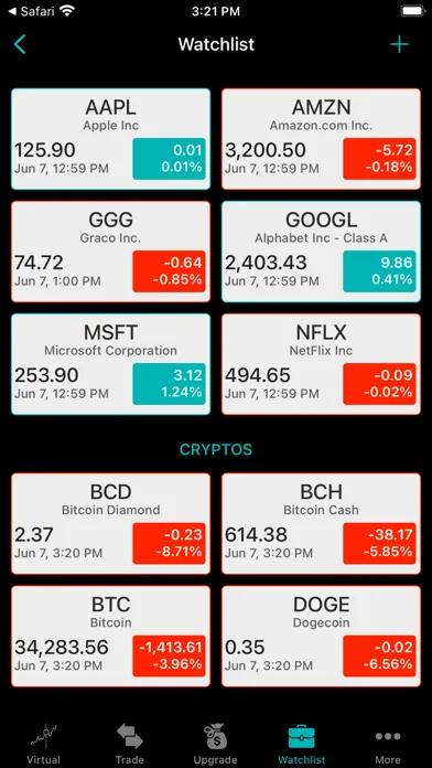 Investor Mobile Ekran Görüntüleri