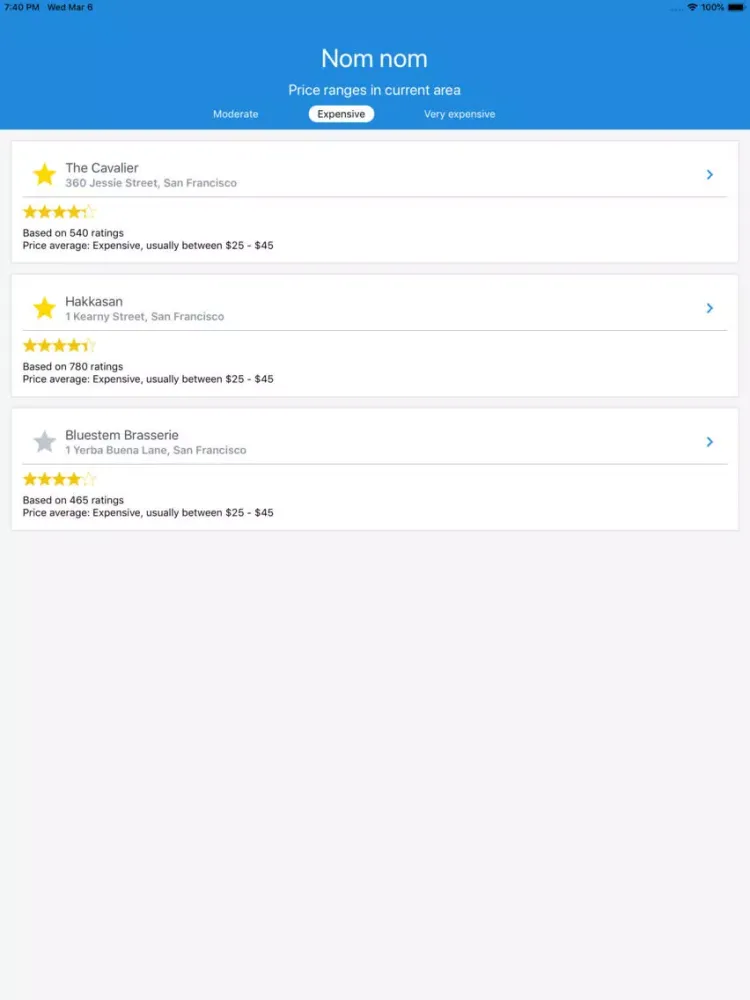 Nom nom finding good food fast iPad  Ekran Görüntüleri