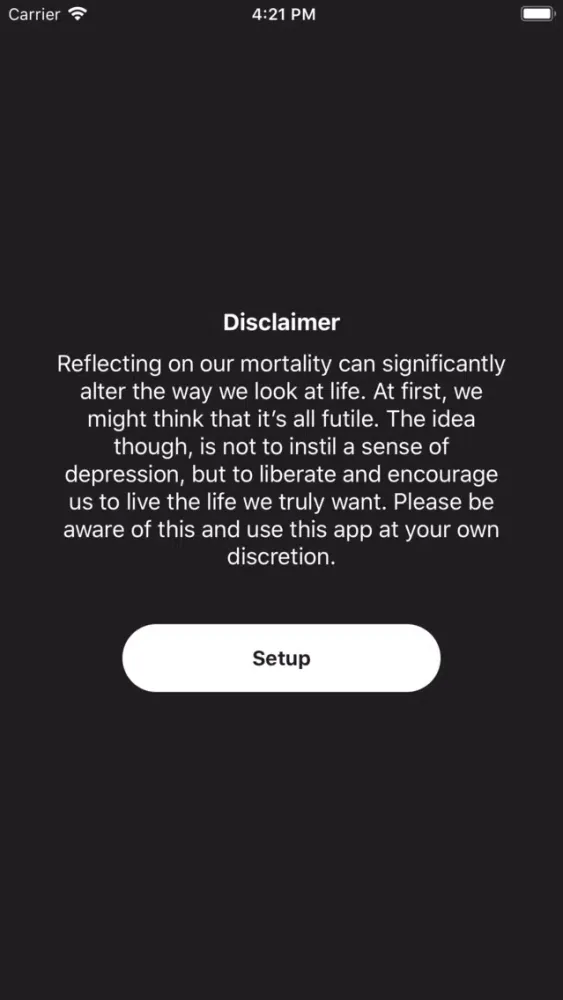 ภาพหน้าจอของ Memento Mori App