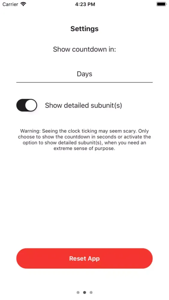 ภาพหน้าจอของ Memento Mori App