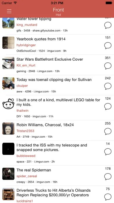 Tangkapan skrin Reddista - client for Reddit