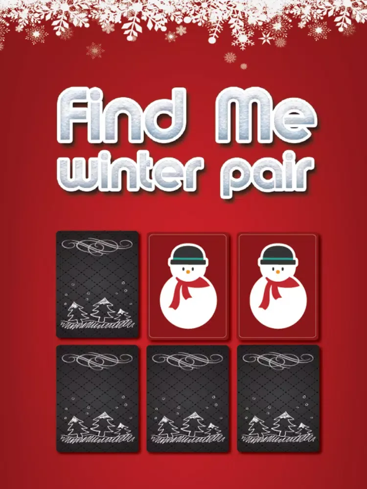 Find Me-Winter Pair Memory game iPad  Screenshots
