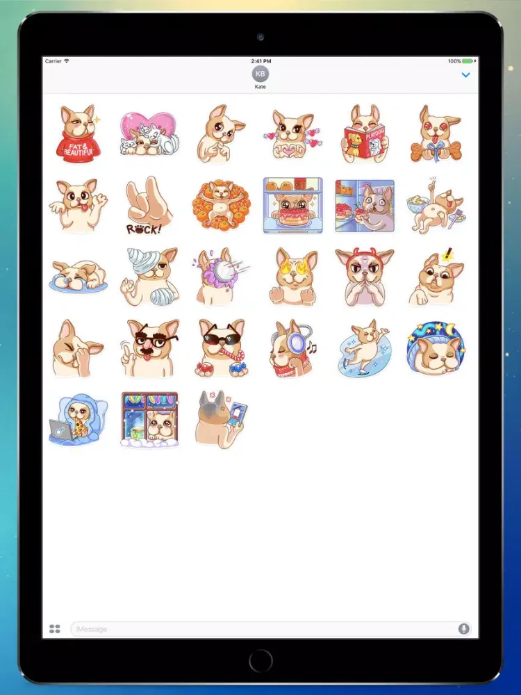 Ảnh chụp màn hình của French Bulldog! Stickers iPad 