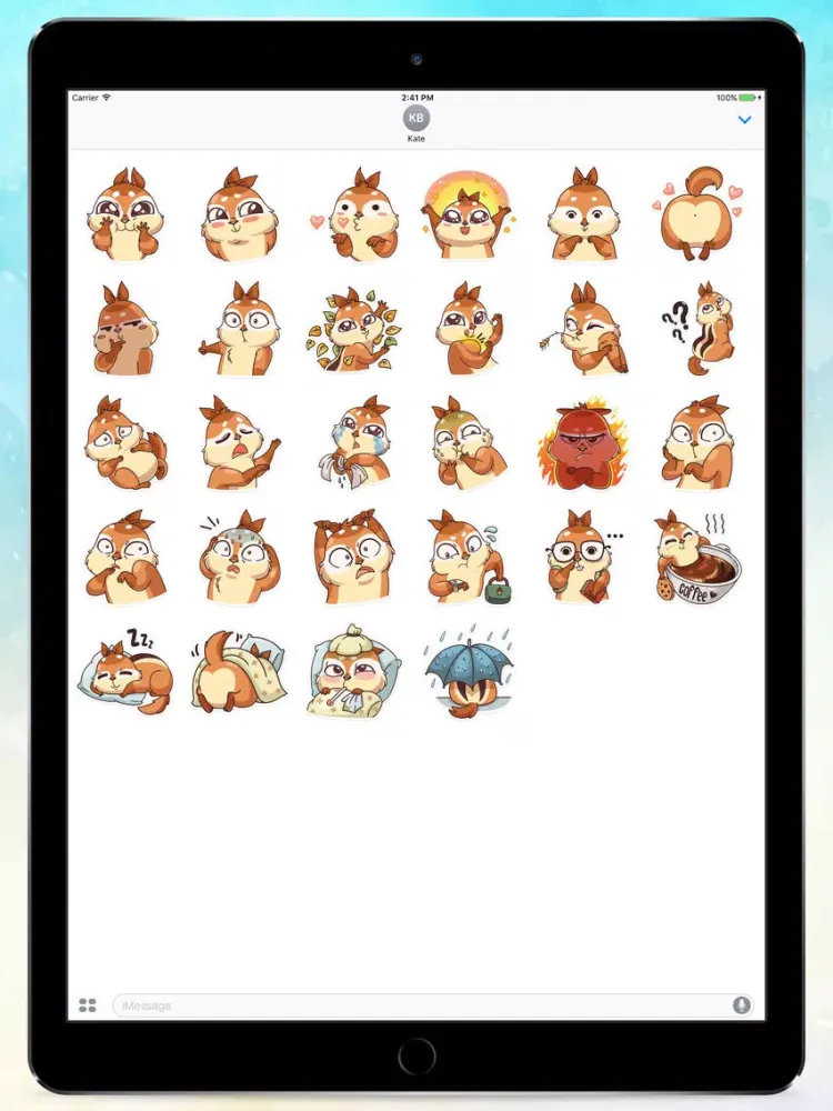 Quip The Squirrel! Stickers iPad  스크린샷