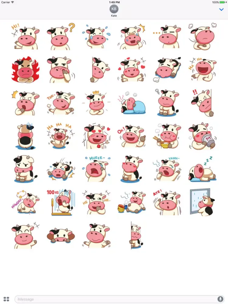 Capturas de tela do Little Cow! Stickers iPad 