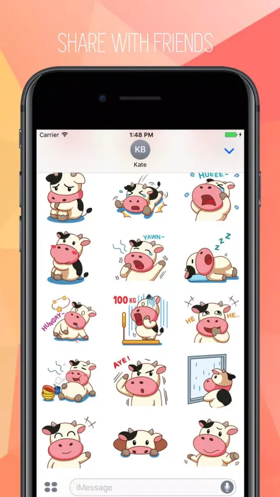 Capturas de tela do Little Cow! Stickers