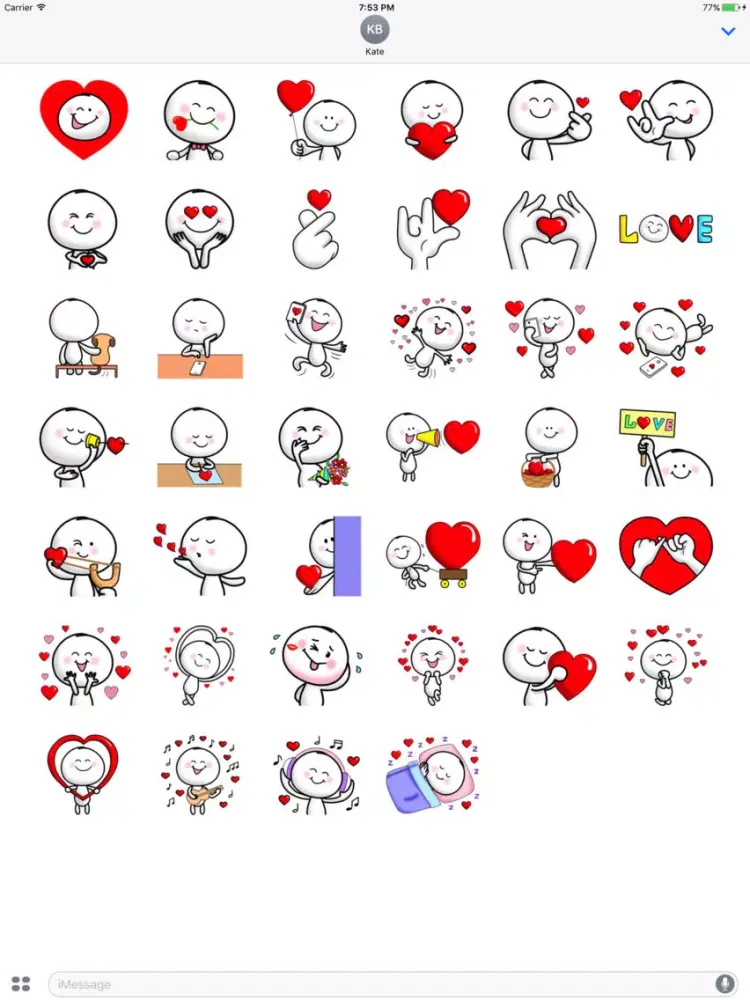 Luv! Stickers iPad  スクリーンショット