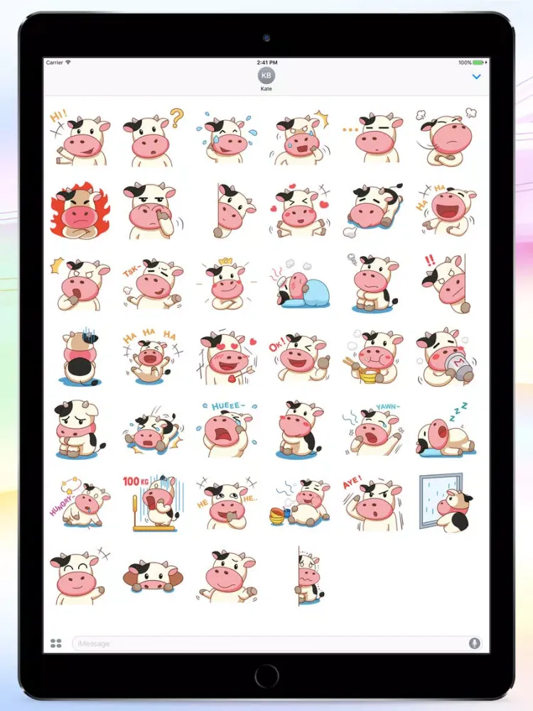 Tangkapan layar Milky Cow! Stickers iPad 