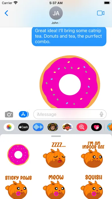 Donut Cats Meow Time Stickers স্ক্রিনশট