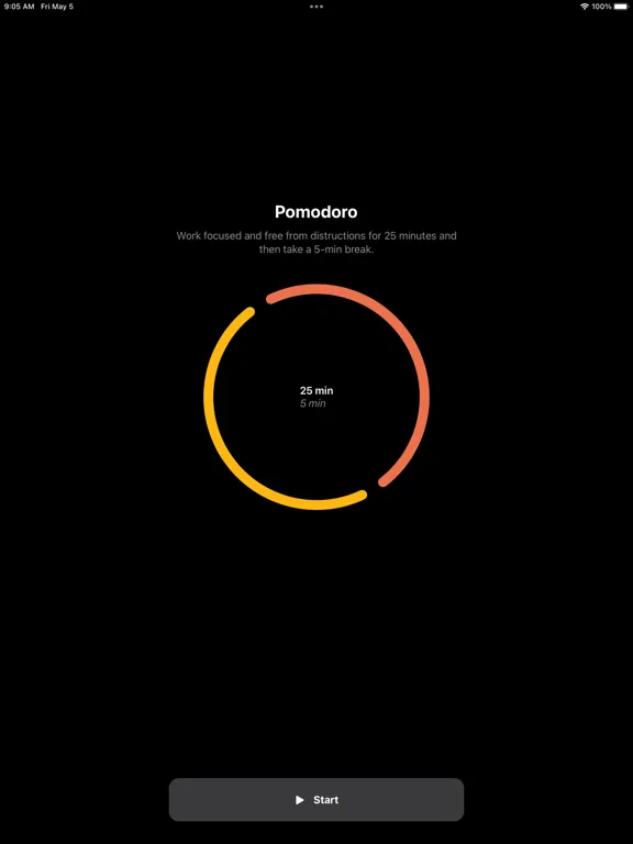 Tangkapan skrin Pomodorino iPad 
