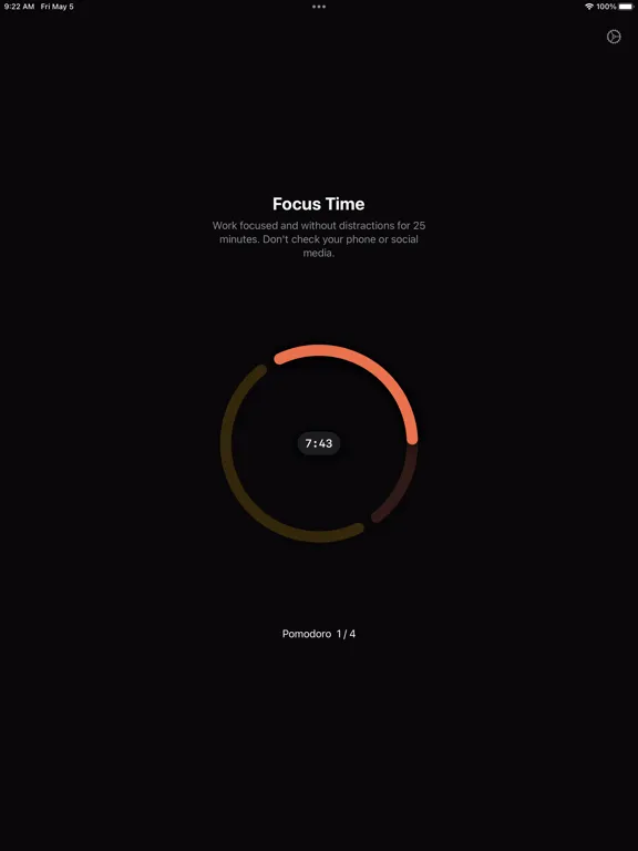 Tangkapan skrin Pomodorino iPad 
