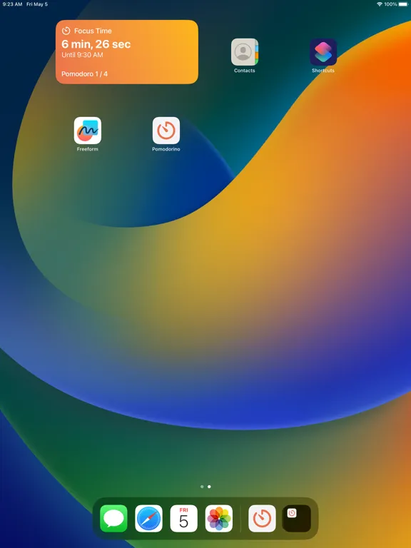 Tangkapan skrin Pomodorino iPad 