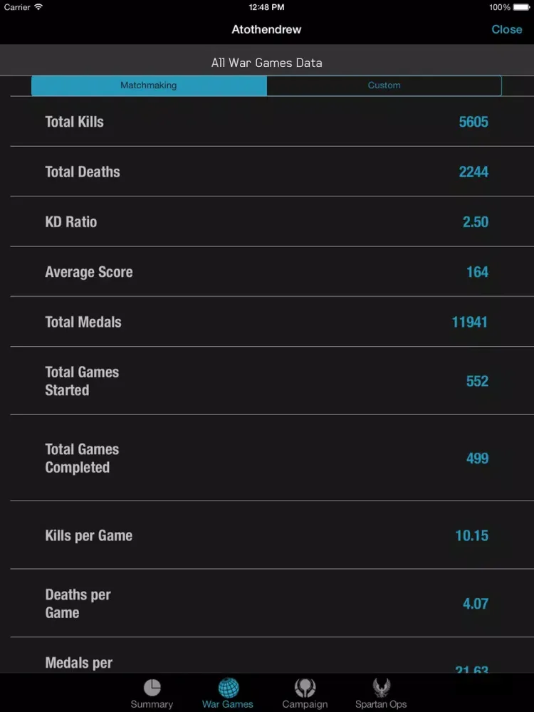 تصاویر Infinity: Stat Tracker for Halo 4 iPad 