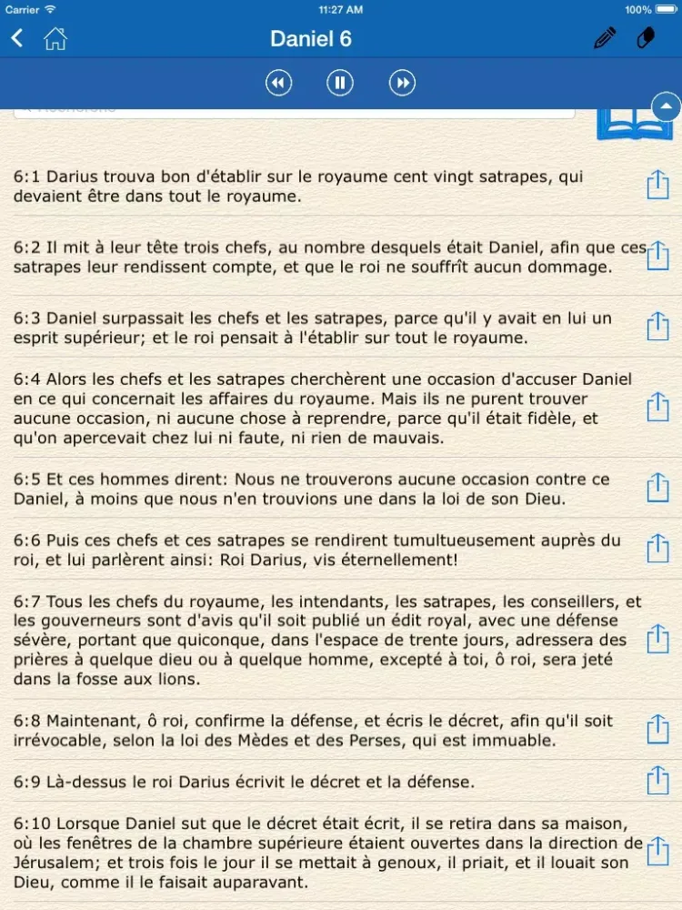 Audio Bible in French (La Sainte Bible en Français par Louis Segond) iPad  स्क्रीनशॉट