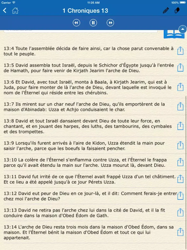 Audio Bible in French (La Sainte Bible en Français par Louis Segond) iPad  स्क्रीनशॉट
