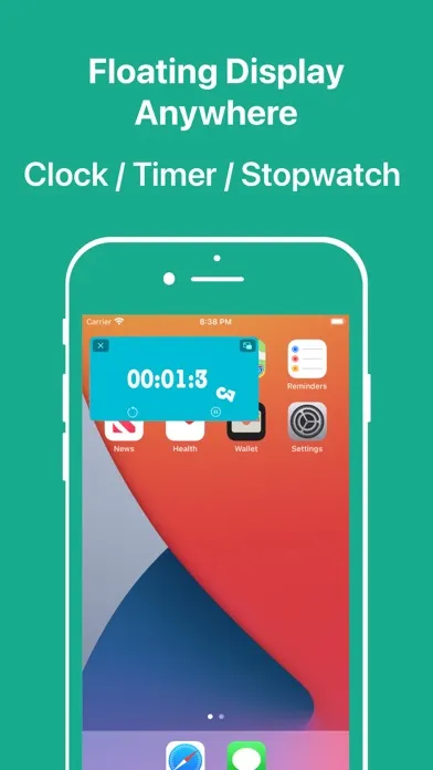 Tangkapan skrin Floating Clock-Timer&Stopwatch