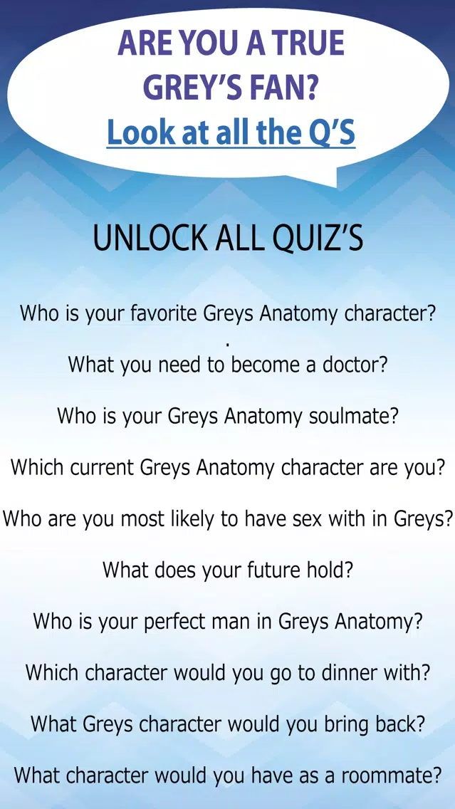 Tangkapan layar Personality Quiz for Grey's Anatomy