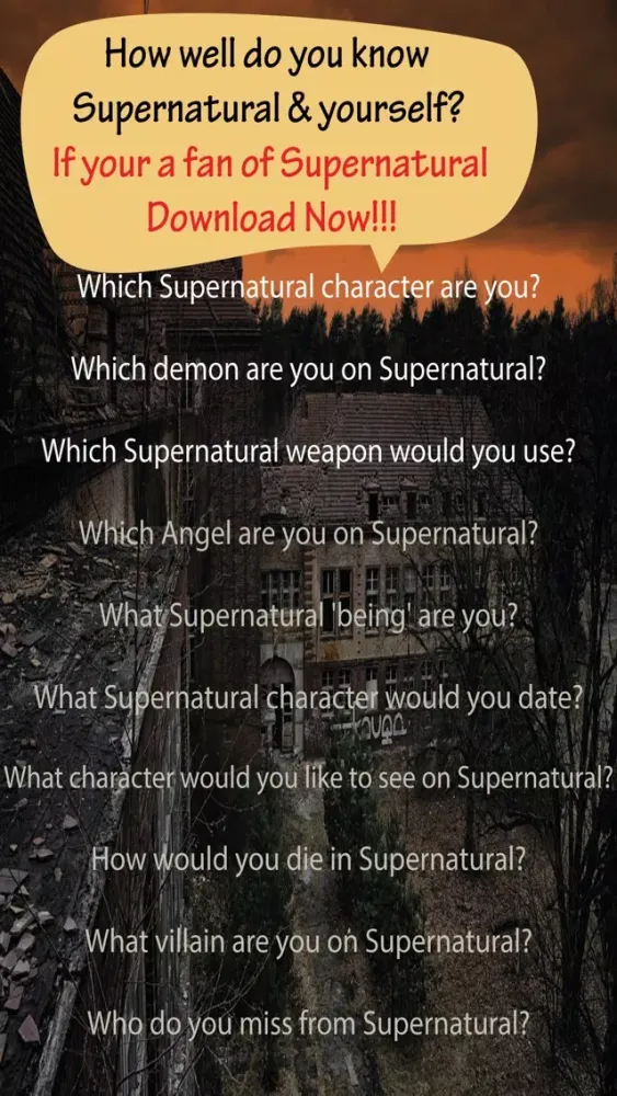 Personality Quiz for Supernatural Fans स्क्रीनशॉट