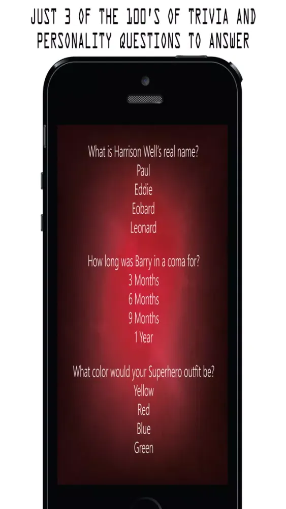 Personality Quiz for The Flash version fans plus superhero and villains应用截图