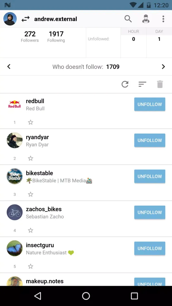 Followers Assistant Screenshots