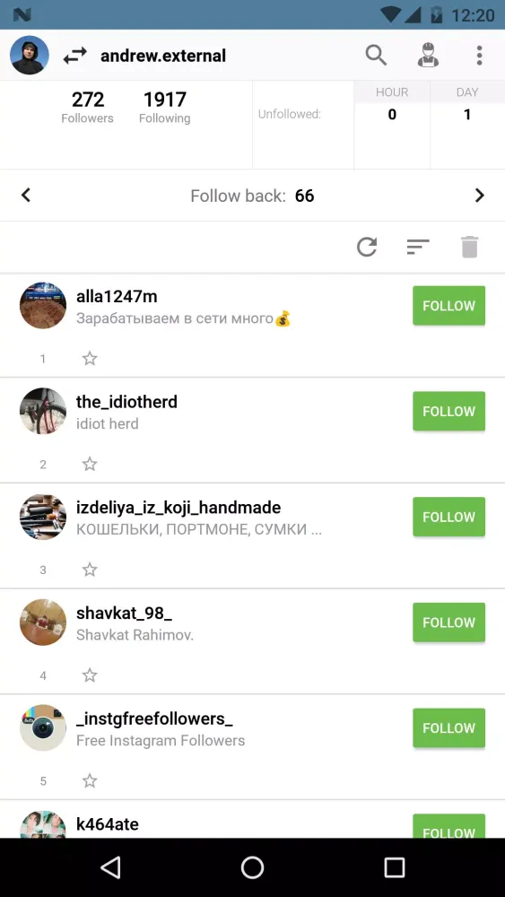 Followers Assistant Screenshots