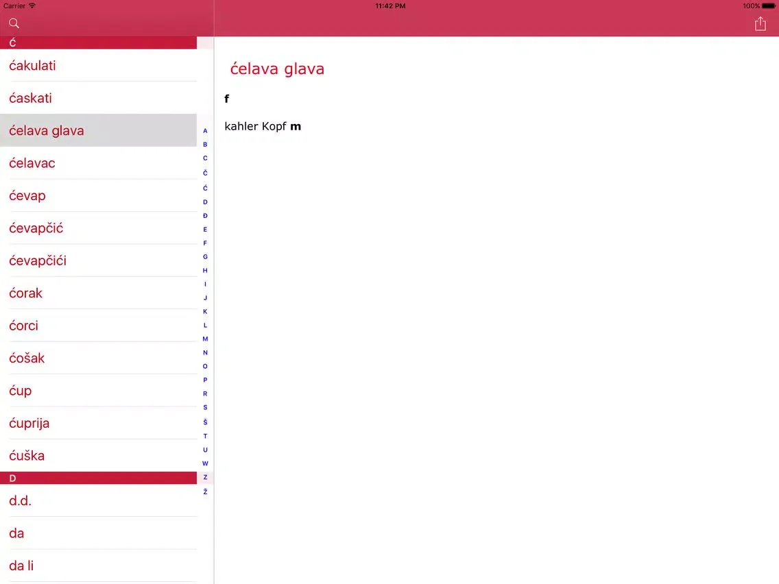 ภาพหน้าจอของ Kroatisch-Deutsch Wörterbuch - Njemačko-Hrvatski rječnik iPad 