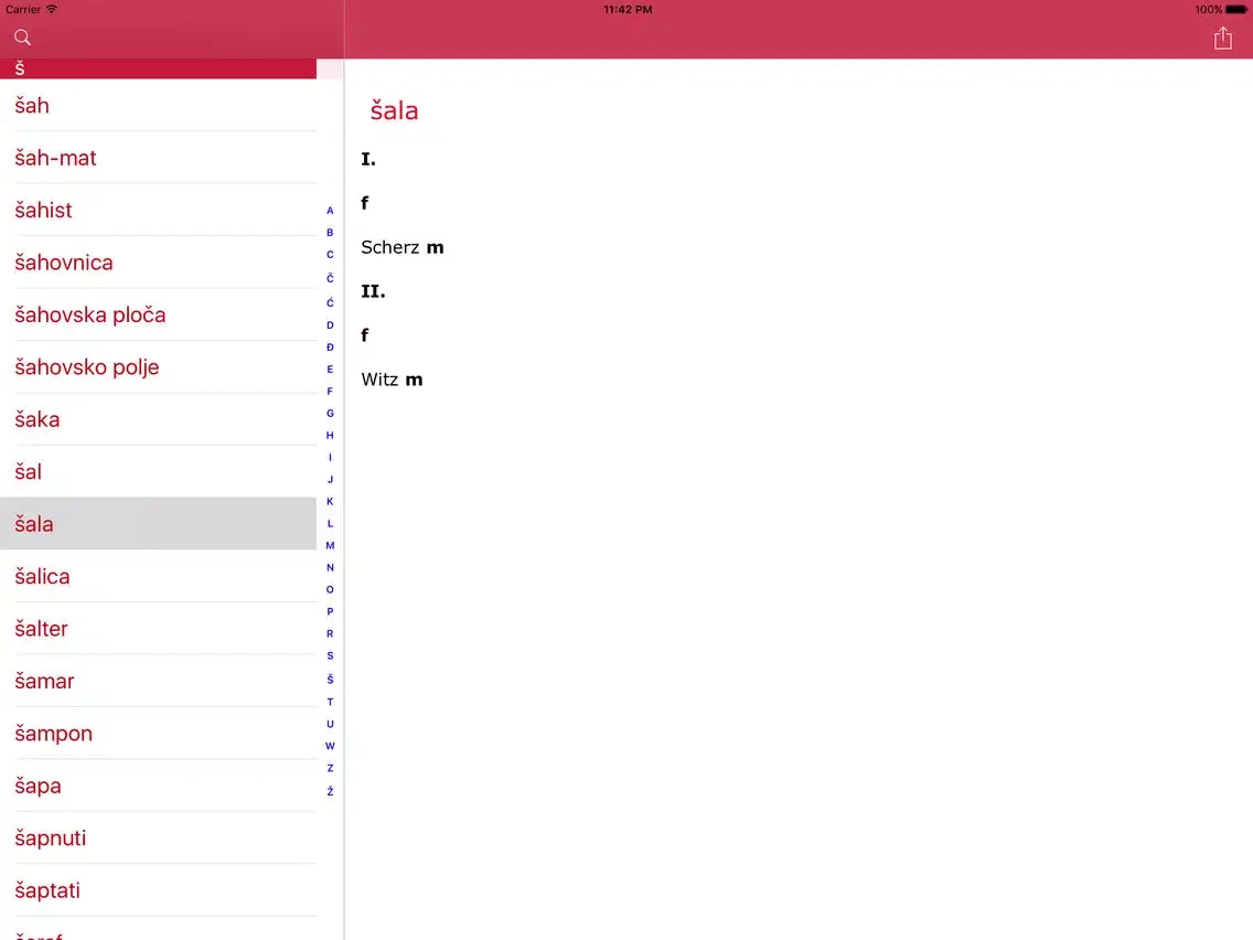 ภาพหน้าจอของ Kroatisch-Deutsch Wörterbuch - Njemačko-Hrvatski rječnik iPad 