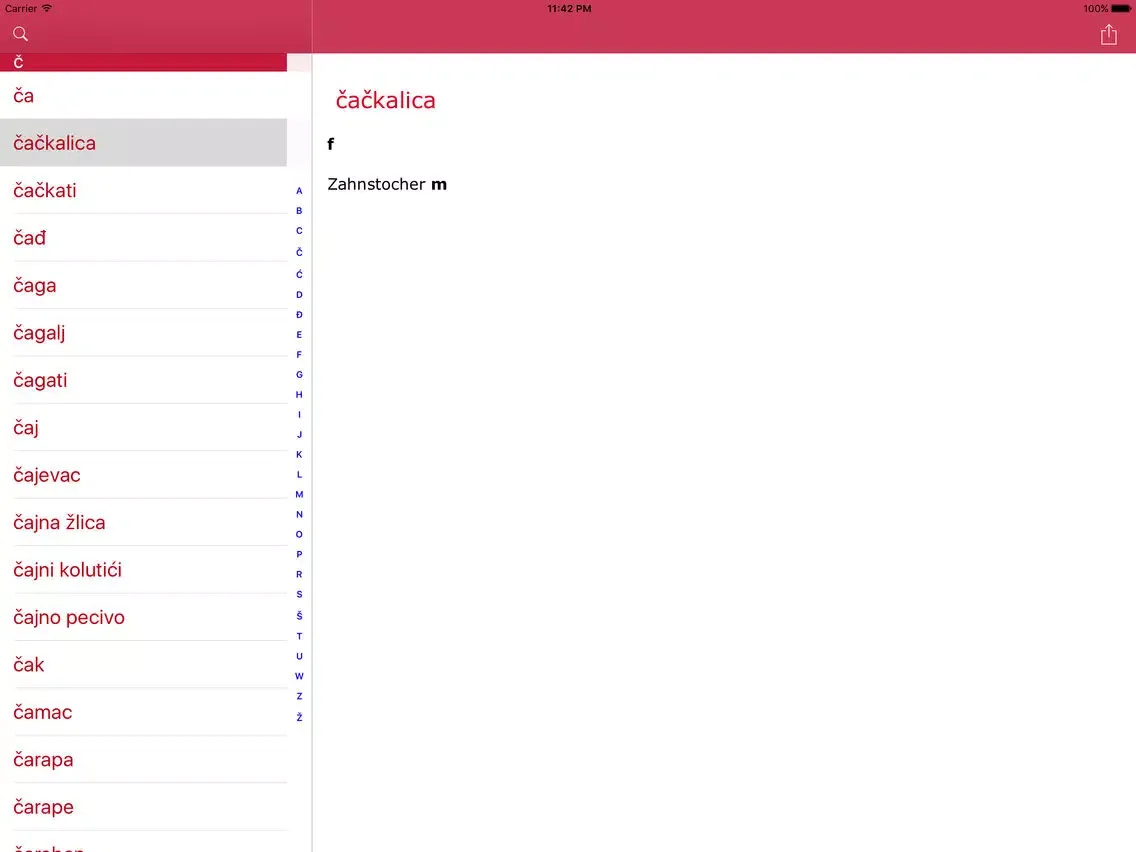ภาพหน้าจอของ Kroatisch-Deutsch Wörterbuch - Njemačko-Hrvatski rječnik iPad 
