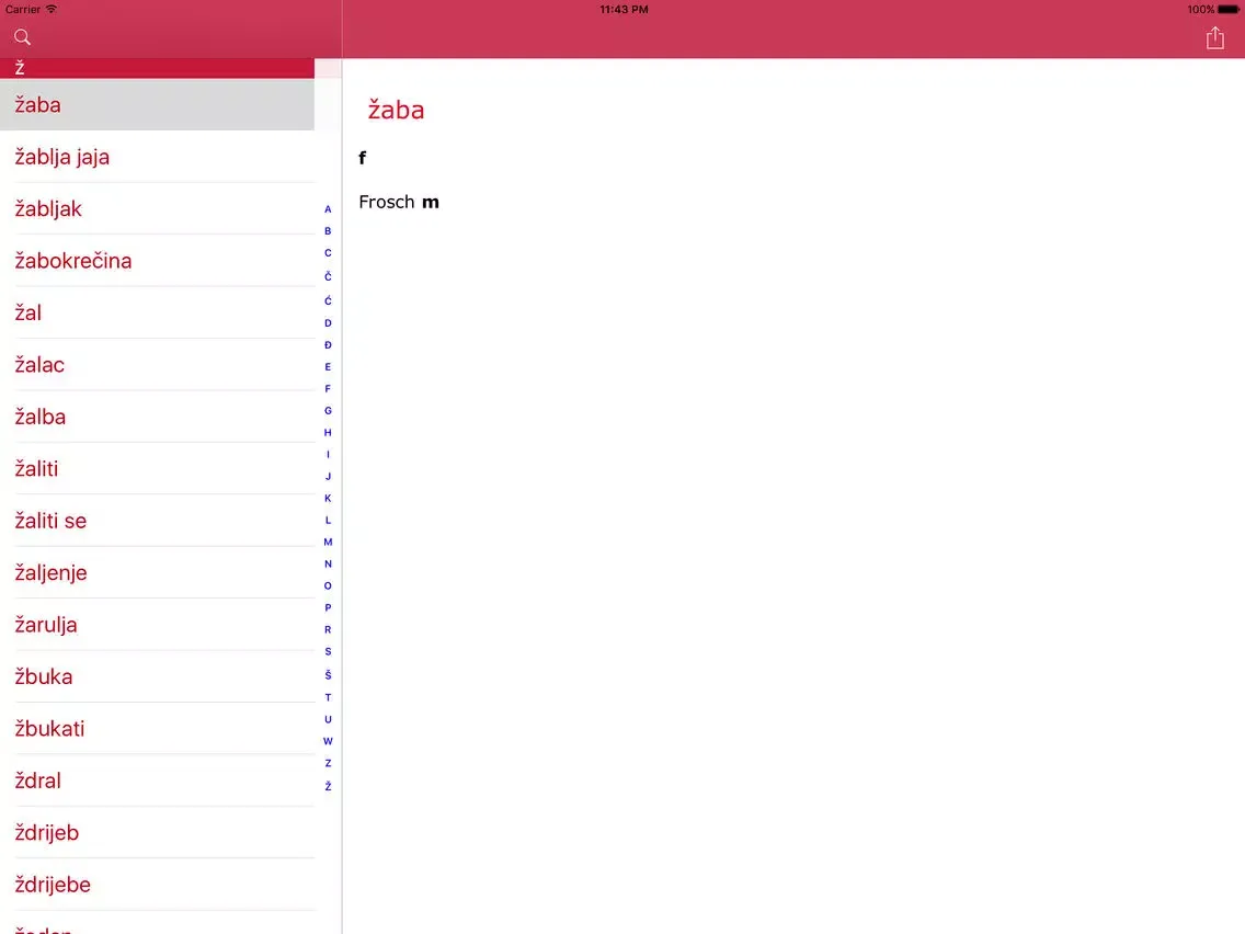ภาพหน้าจอของ Kroatisch-Deutsch Wörterbuch - Njemačko-Hrvatski rječnik iPad 