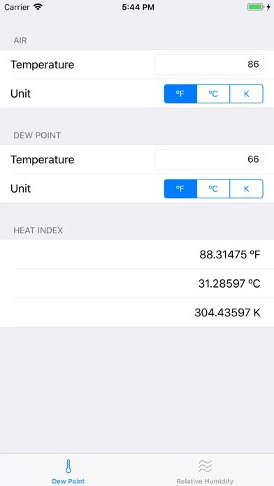 Tangkapan skrin Heat Index Calculator
