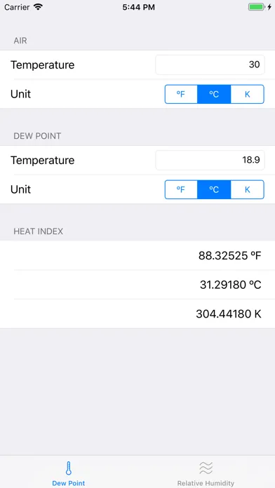 Tangkapan skrin Heat Index Calculator