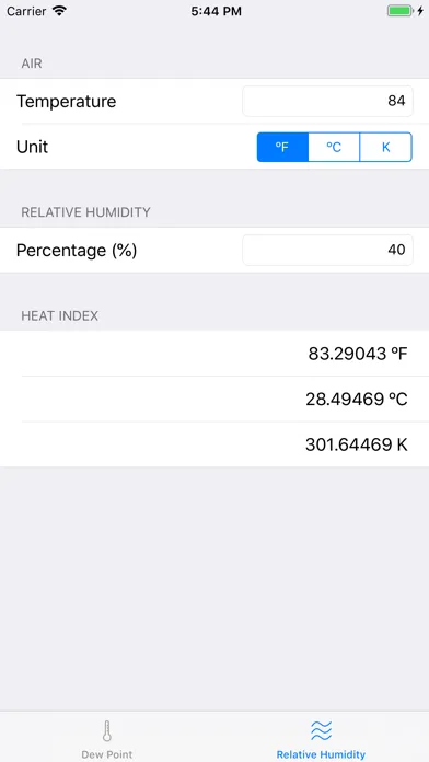 Tangkapan skrin Heat Index Calculator