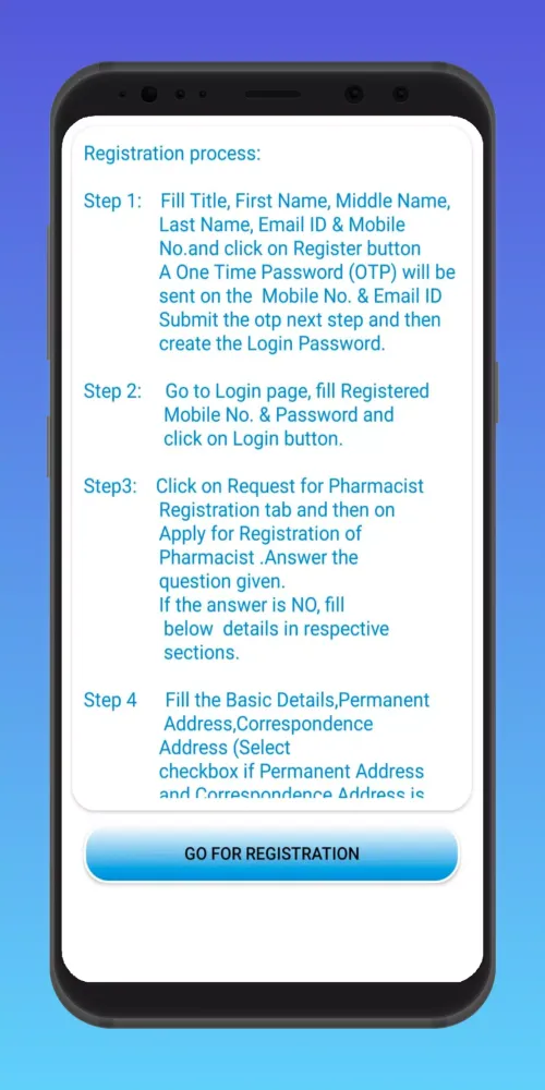 Pharmacists Registration Screenshots