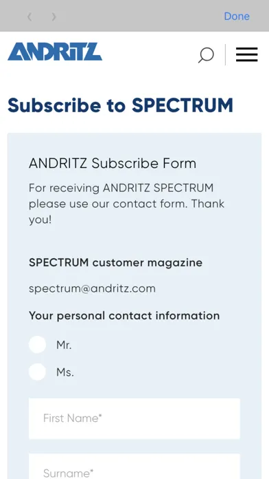 Captures d'écran de ANDRITZ AR App