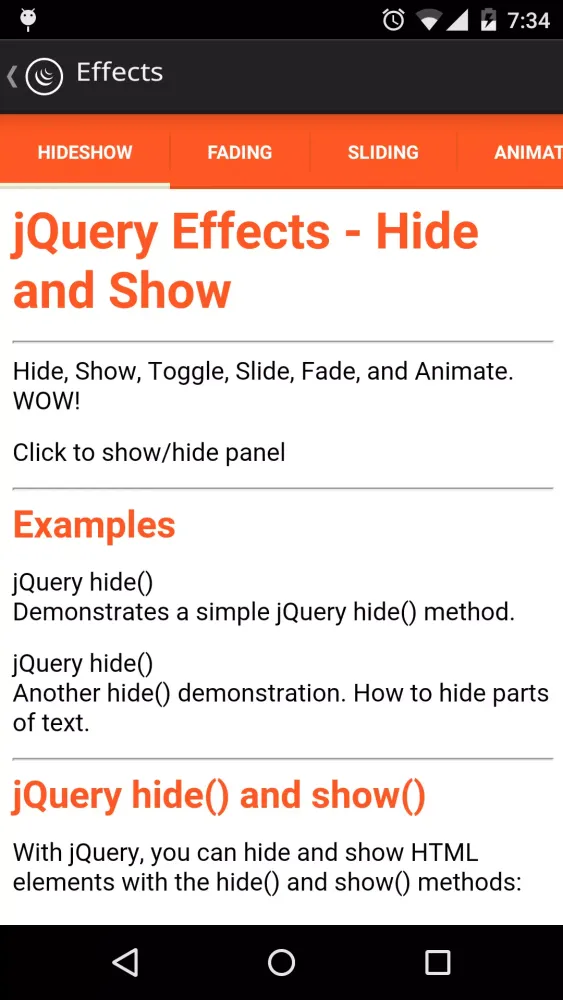 JQuery Tutorials应用截图