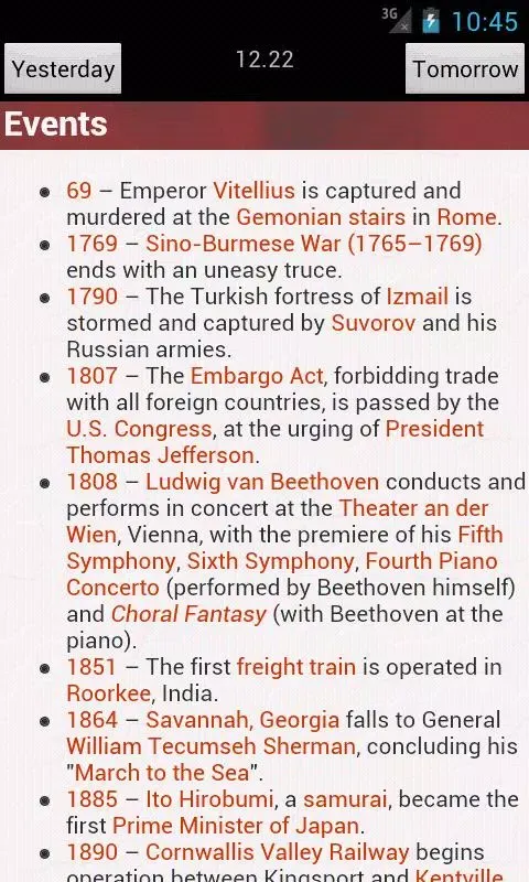 On This Day Screenshots