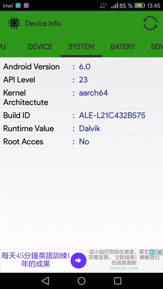 CPU Alpha (Device info) Screenshots