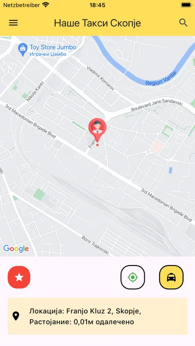 Capturas de tela do Nase Taxi Skopje