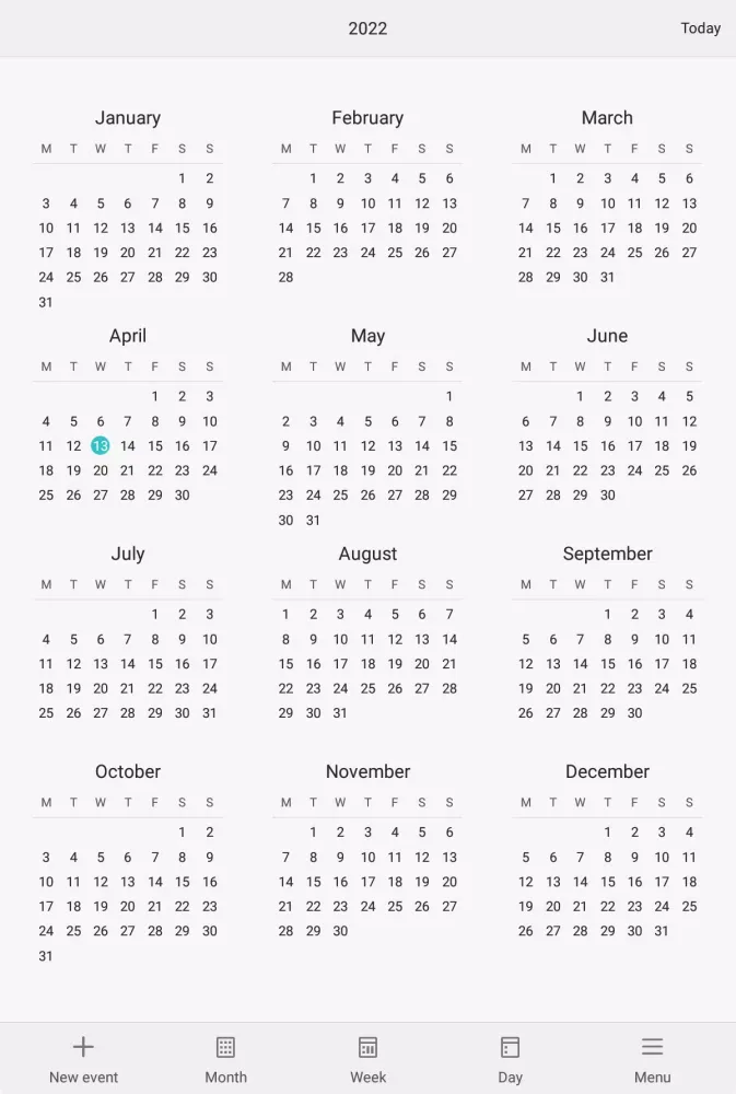 Calendar Screenshots