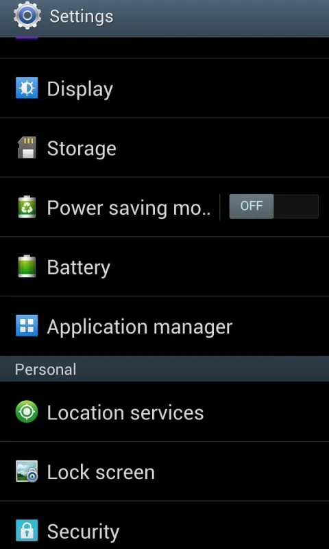 Settings Screenshots