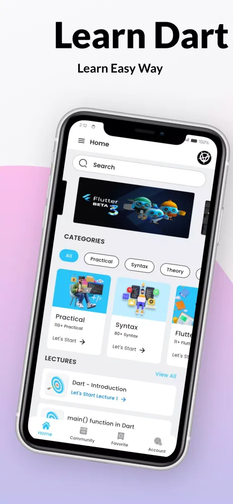 Learn Flutter and Dart Screenshots